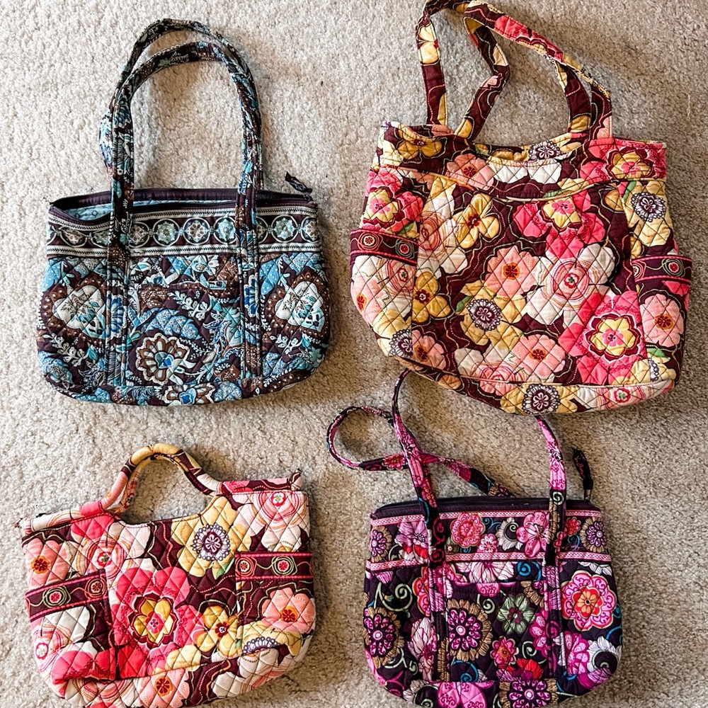Lot of 4 Vera Bradley totes and top handle bags